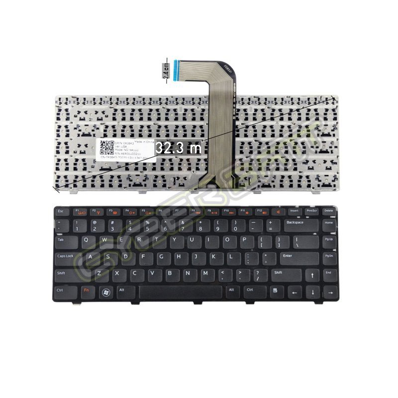 Keyboard Dell Inspiron 14R / N4110 Black US 