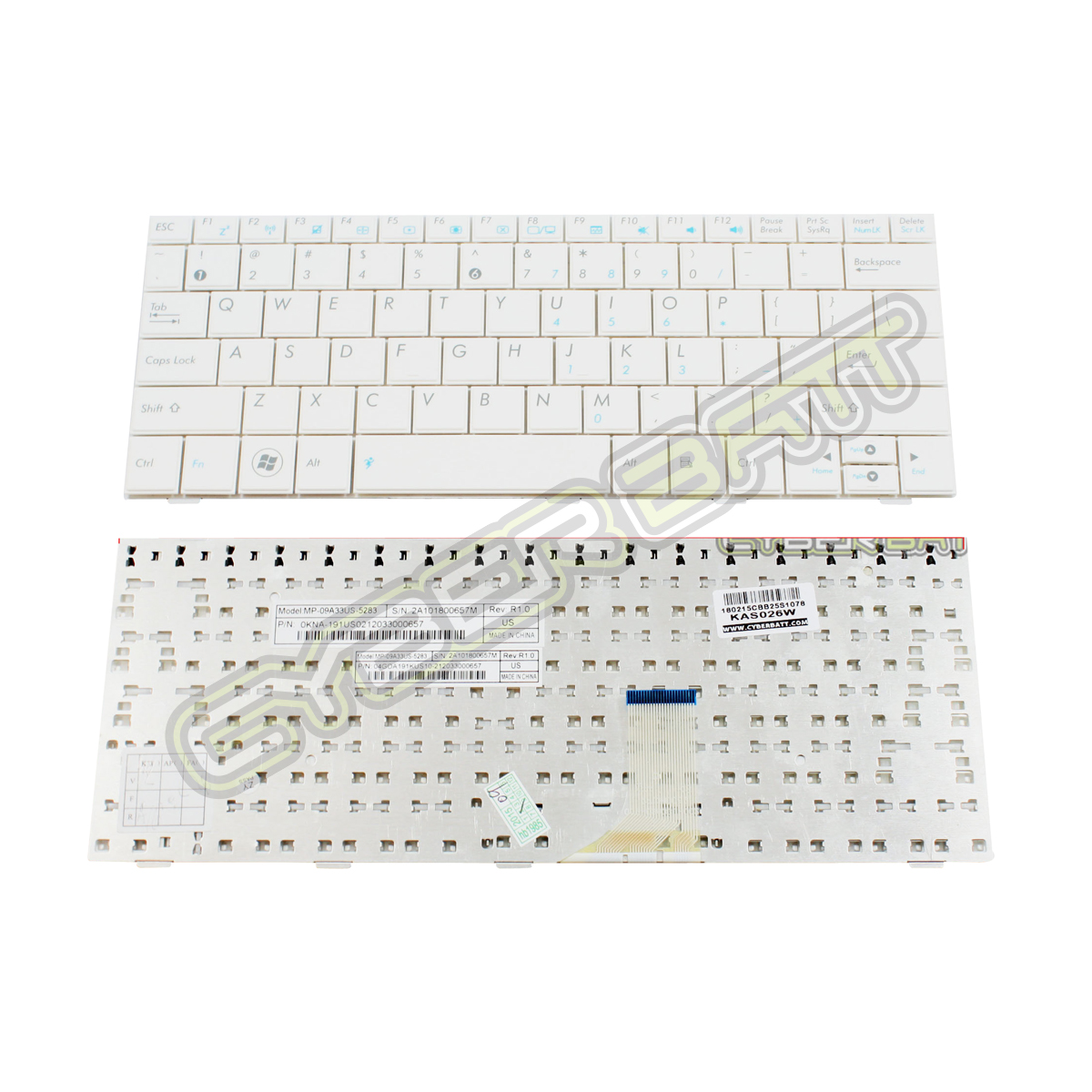 Keyboard Asus EEE PC1005HA Series White US 