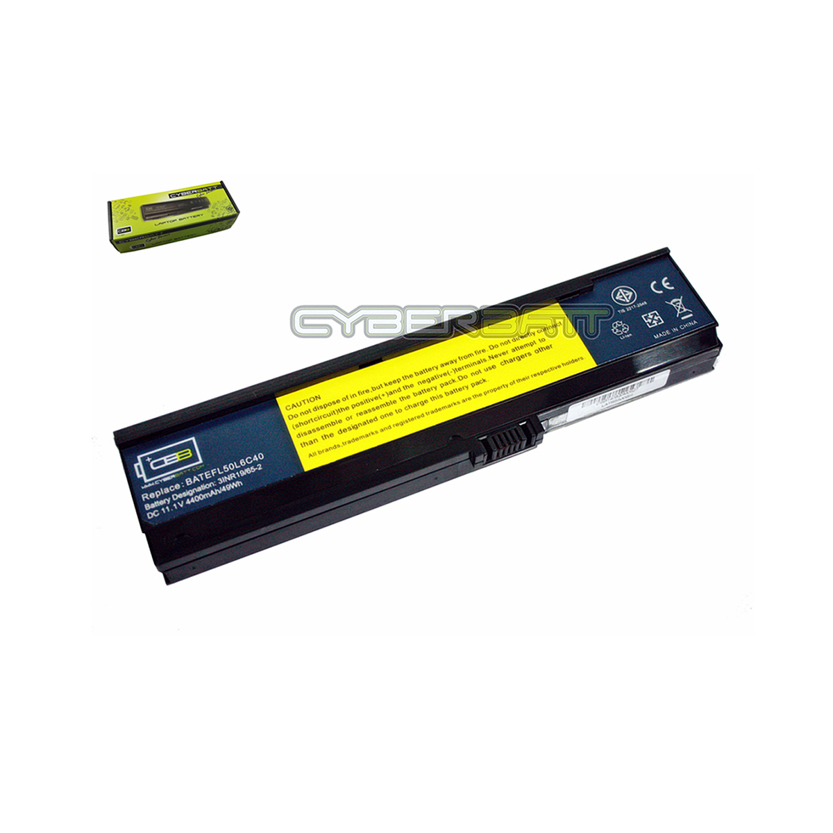 Battery Acer Aspire 5570 : 11.1V-4400mAh Black (CYBERBATT) 