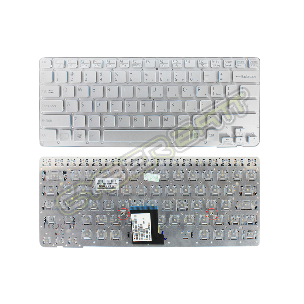 Keyboard Sony Vaio VPC-CA PCG-61711W Silver US