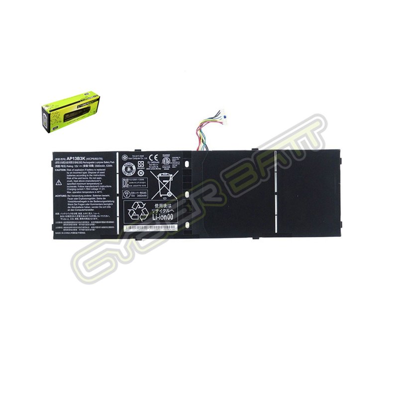 Battery Acer Aspire V5-472 AP13B3K : 15.0V-3560mAh Black (CYBERBATT) 