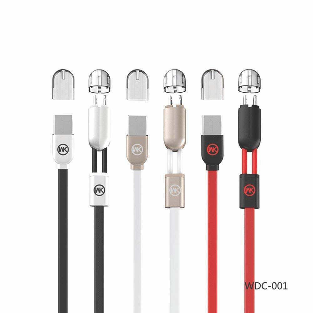 CHARGING CABLE WDC-001 2 in 1 Micro USB/Lightning  Gemini (White) 