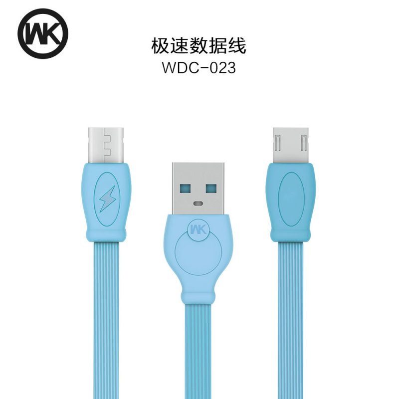 CHARGING CABLE WDC-023 Micro USB 1M Fast (Blue) 