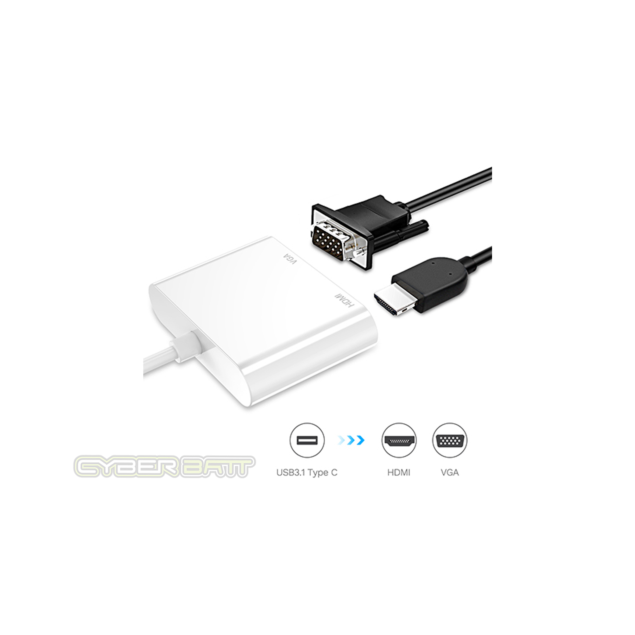 USB 3.1 Type C to VGA / HDMI  Adapter For Macbook
