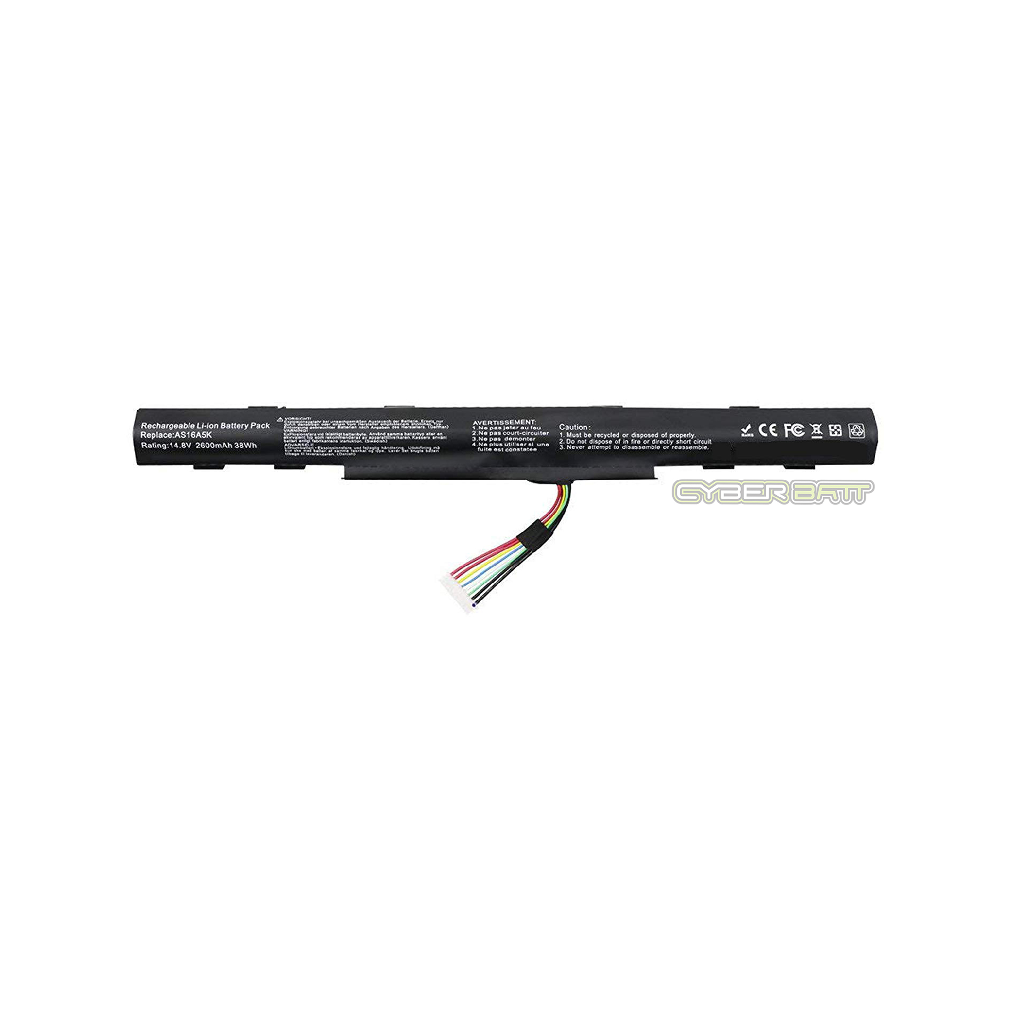 Battery Acer E5-475G E5-523G Series : 14.6 V-2200mAh Black (CBB)