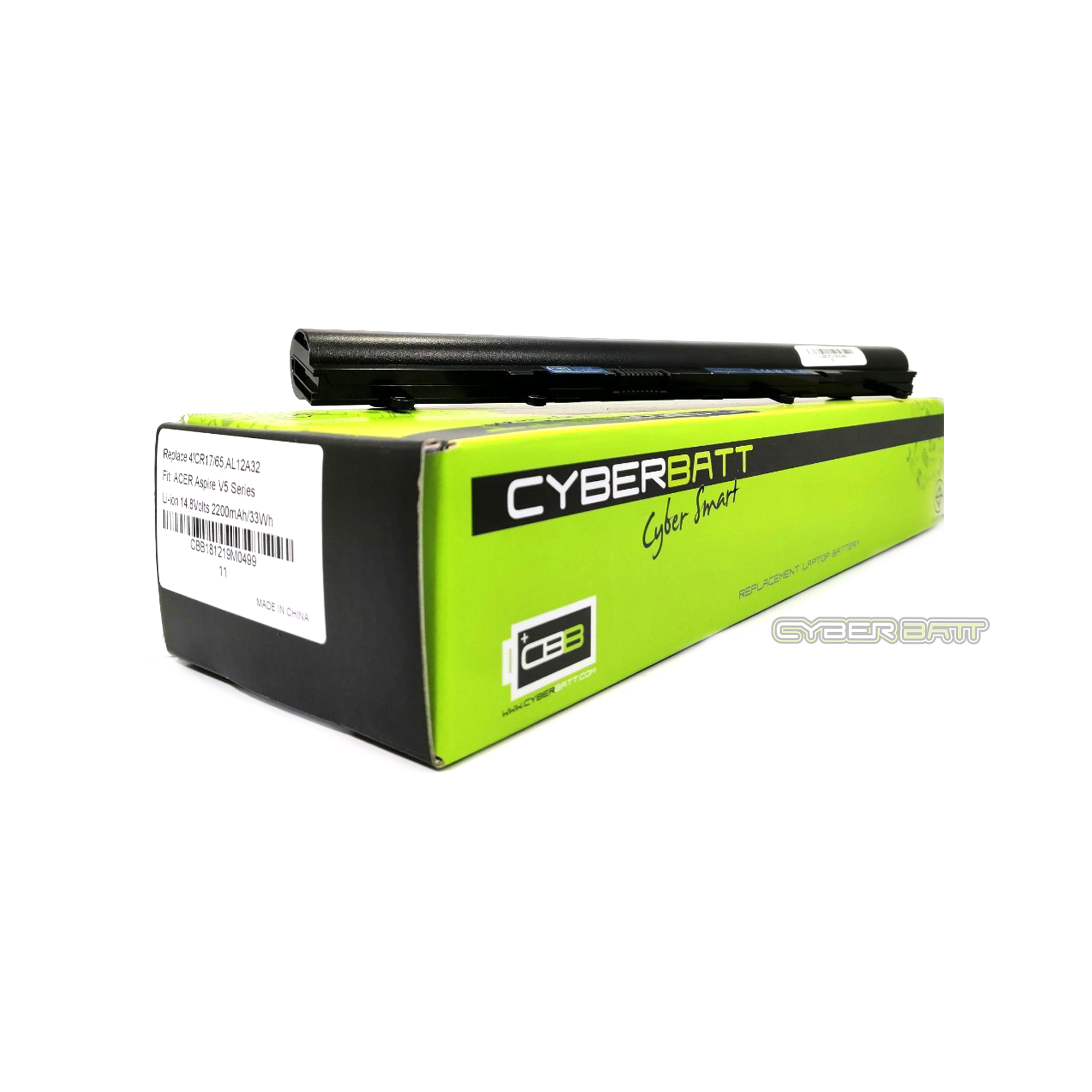 Battery Acer Aspire V5 Series AL12A32 : 14.8V-2200mAh Black (CYBERBATT)