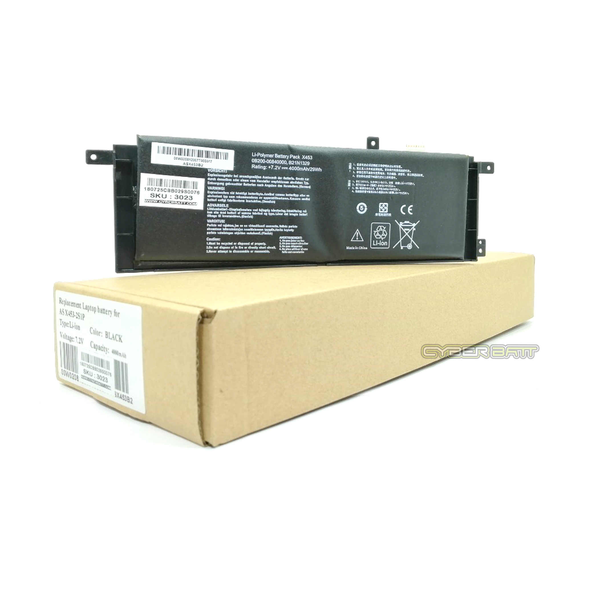 Battery Asus X453 X453M X553MA : 7.2V-4000mAh Black (CBB)