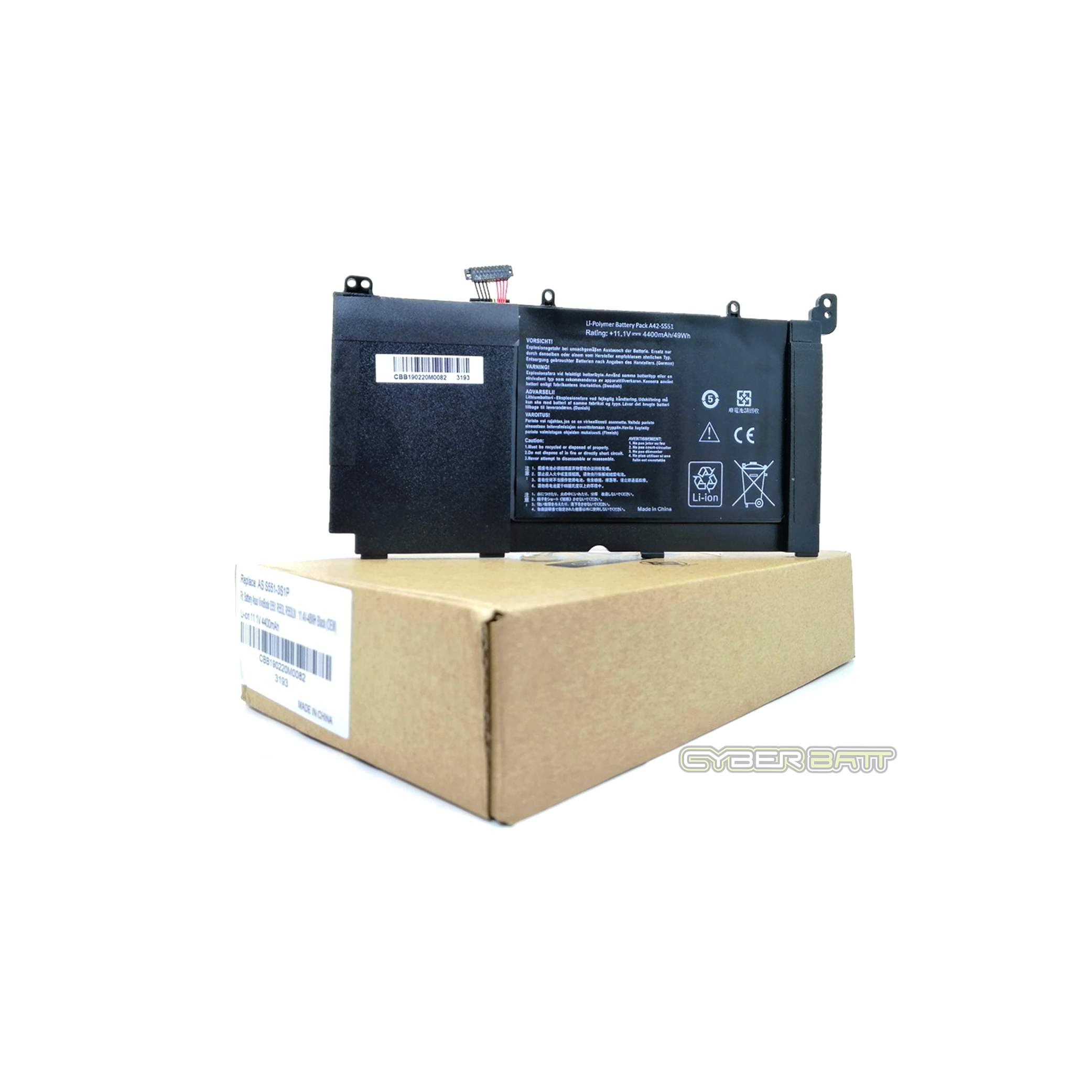Battery Asus VivoBook S551 R553L R553LN : 11.1V-4400mAh/49Wh Black (CBB)