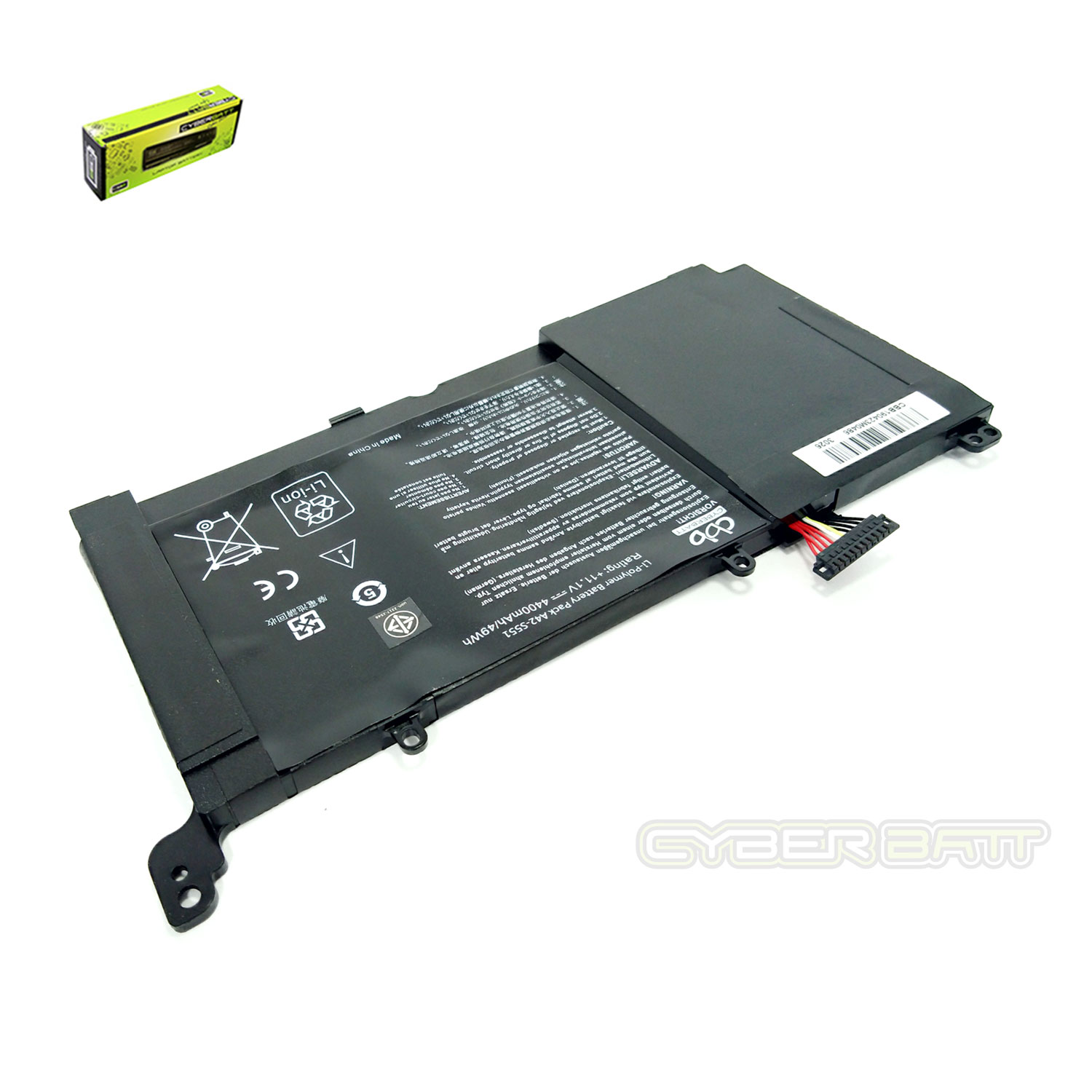 Battery Asus Vivobook K551 K551L : 11.1V-4400mAh/49Wh Black (CBB)