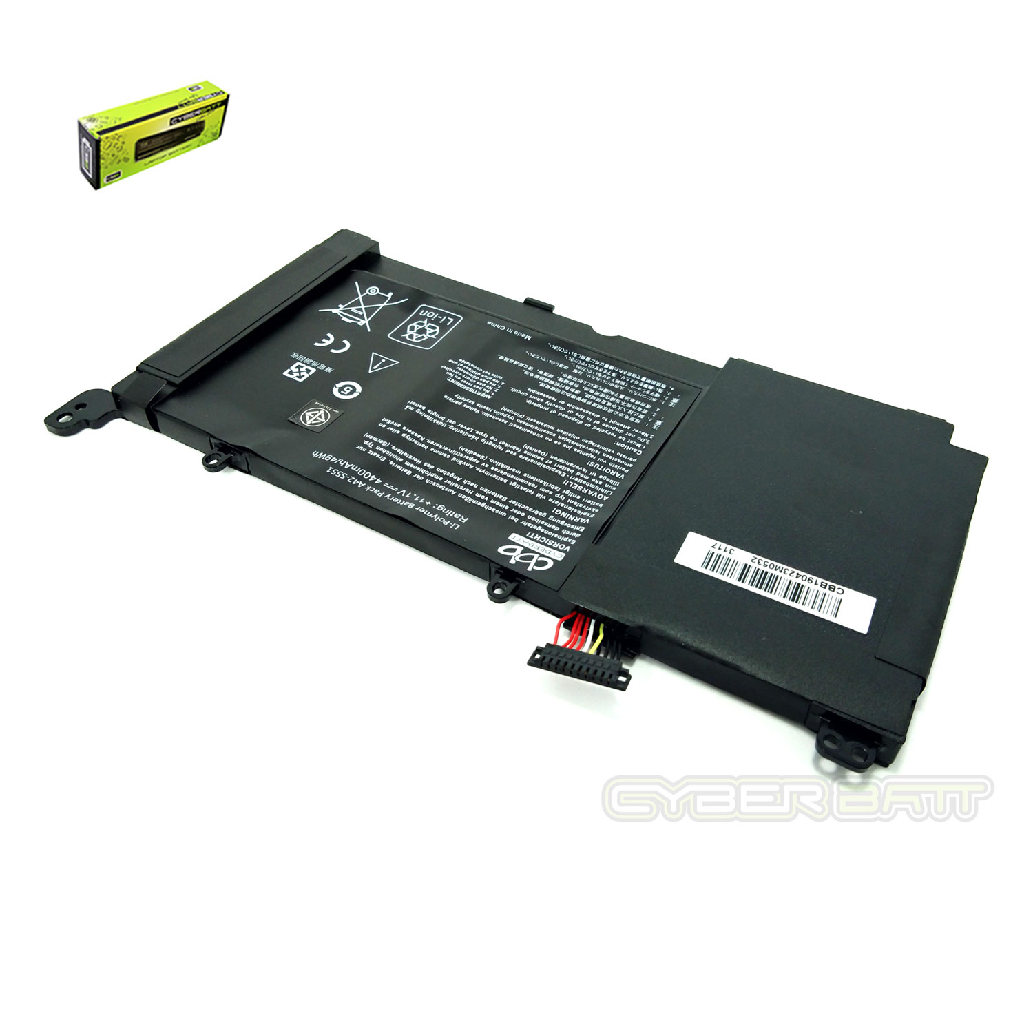 Battery Asus vivobook S551 R553L B3INI336 : 11.1V-48Wh Black (CBB)