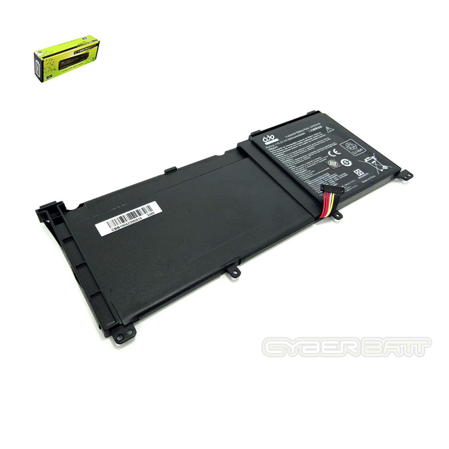 Battery Asus ZenBook Pro UX501J C41N1416-4S1P : 15.2 V-60Wh Black (CBB)