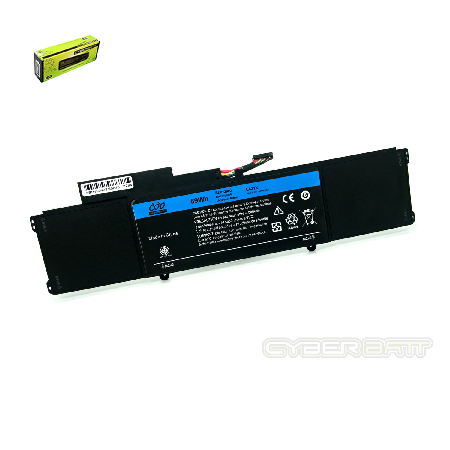 Battery Dell XPS 14  L421X-4S1P : 14.8V- 69Wh Black (CBB)