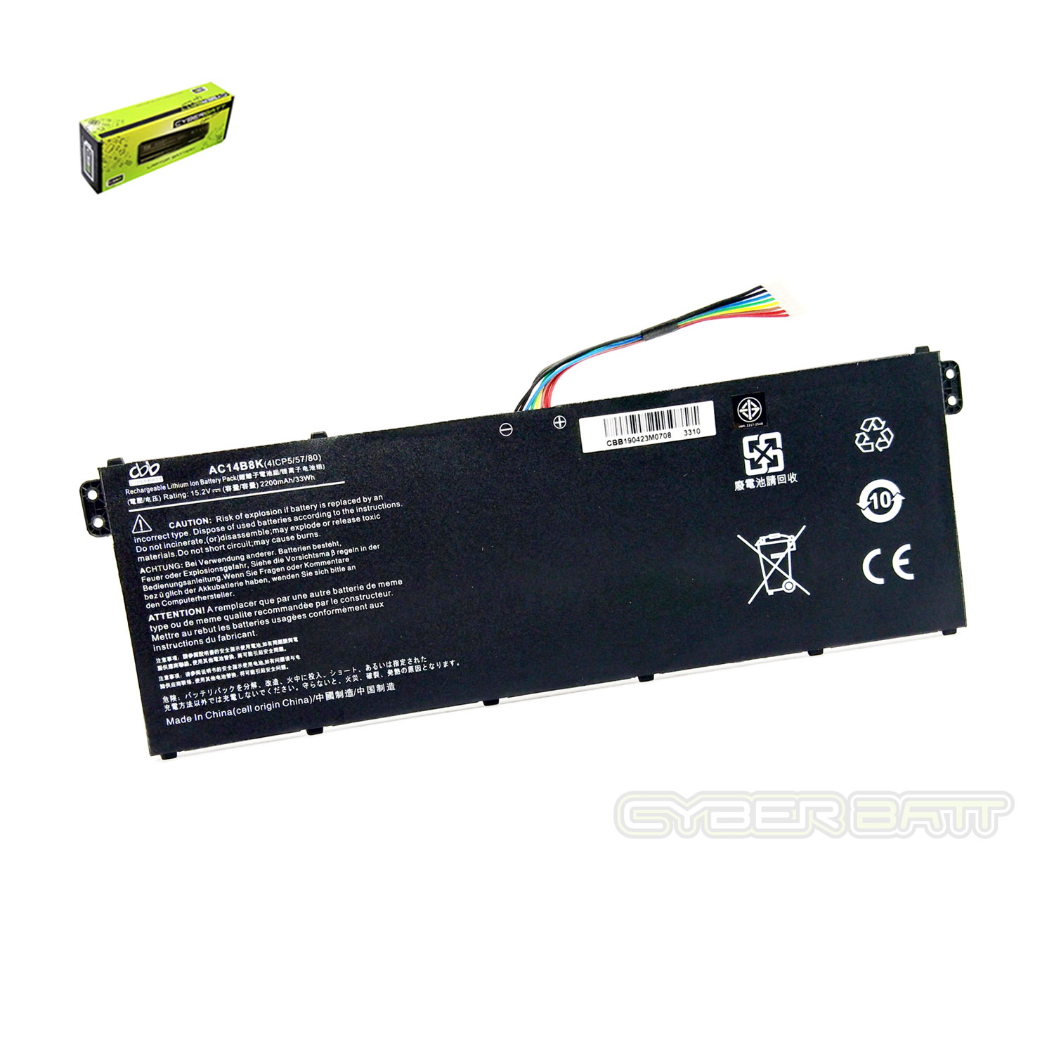Battery Acer Aspire E3-111 C14B18J-3S1P : 11.4V-2200mAh Black (CBB)