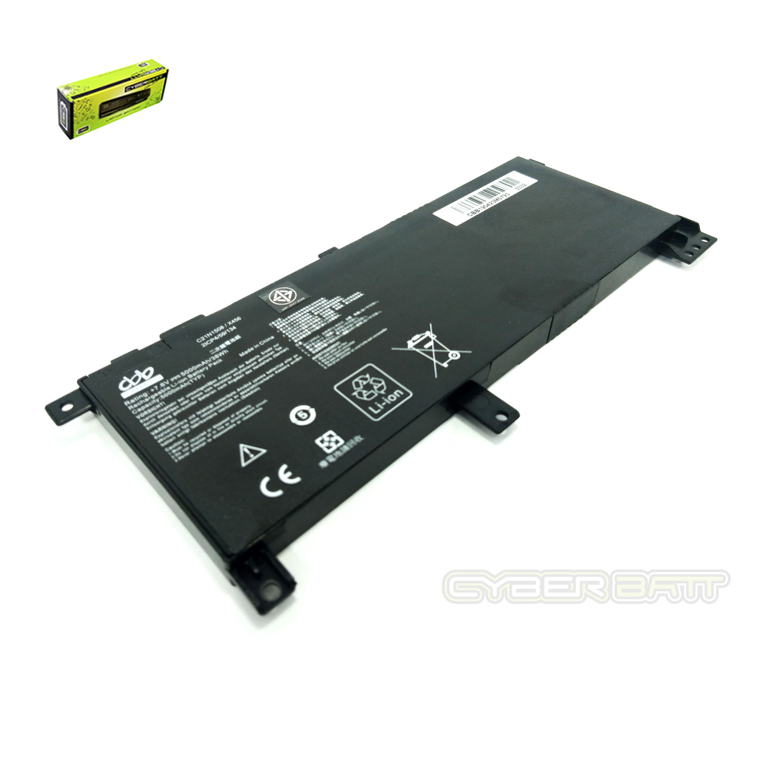 Battery Asus X456UA X456-2S1P : 7.6 V-5000mAh -38Wh Black (CBB)
