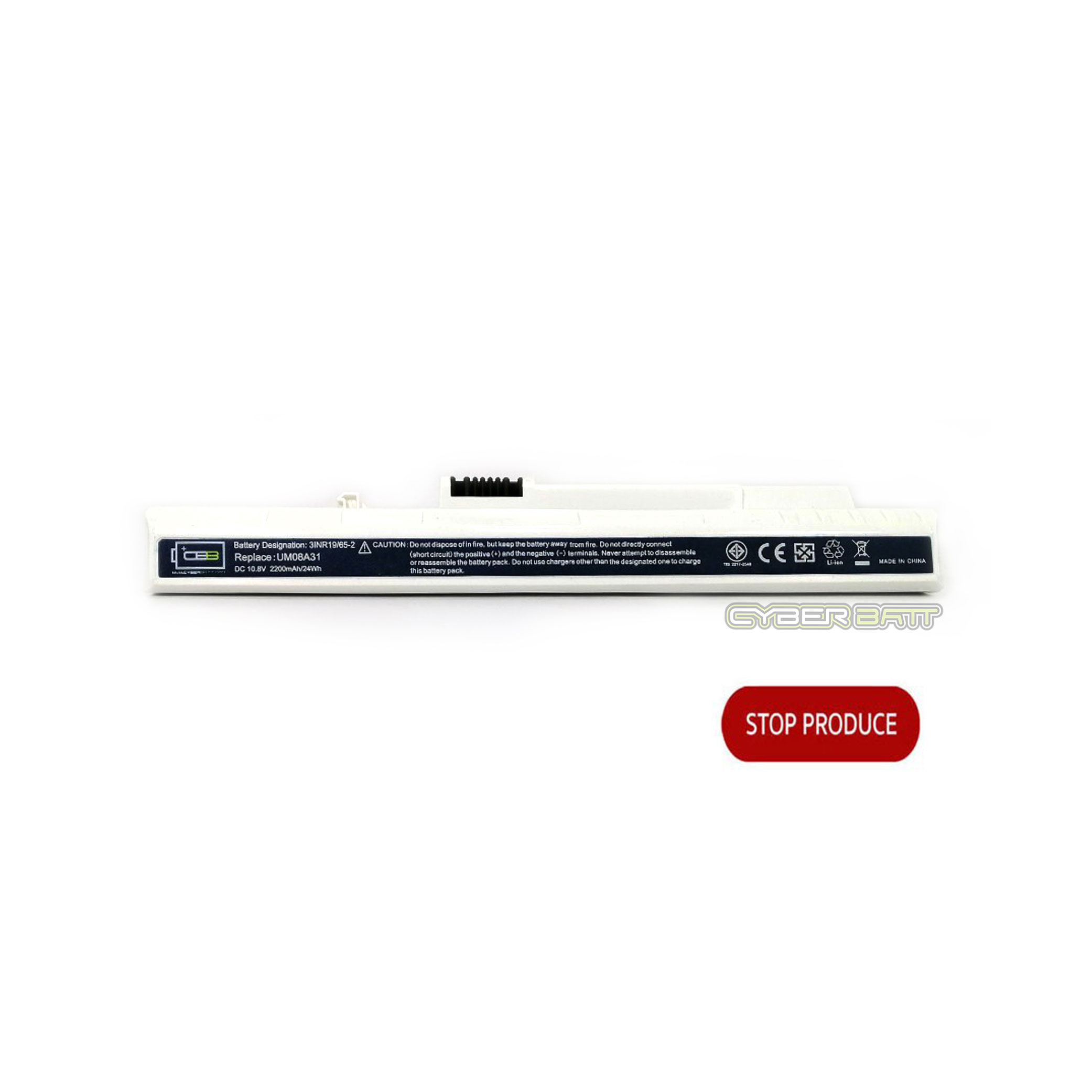 Battery Acer Aspire One A110-1295 : 10.8V-2200mAh White (CYBERBATT) 