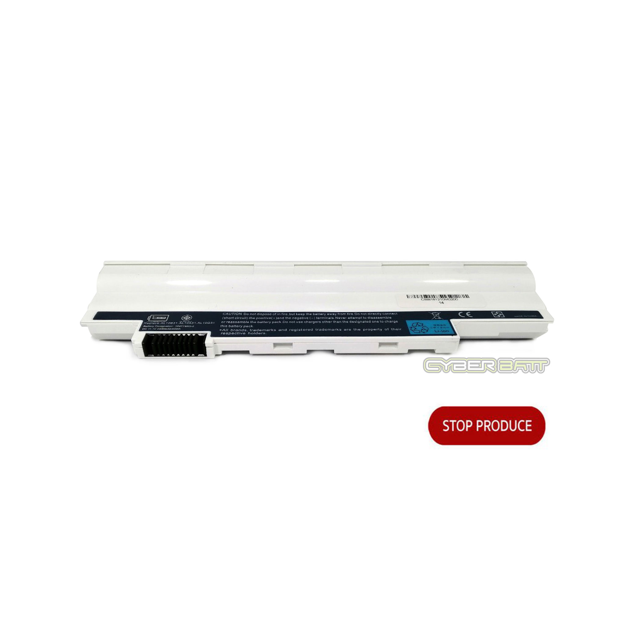 Battery Acer Aspire One D255 : 11.1V-4400mAh White (CYBERBATT) 