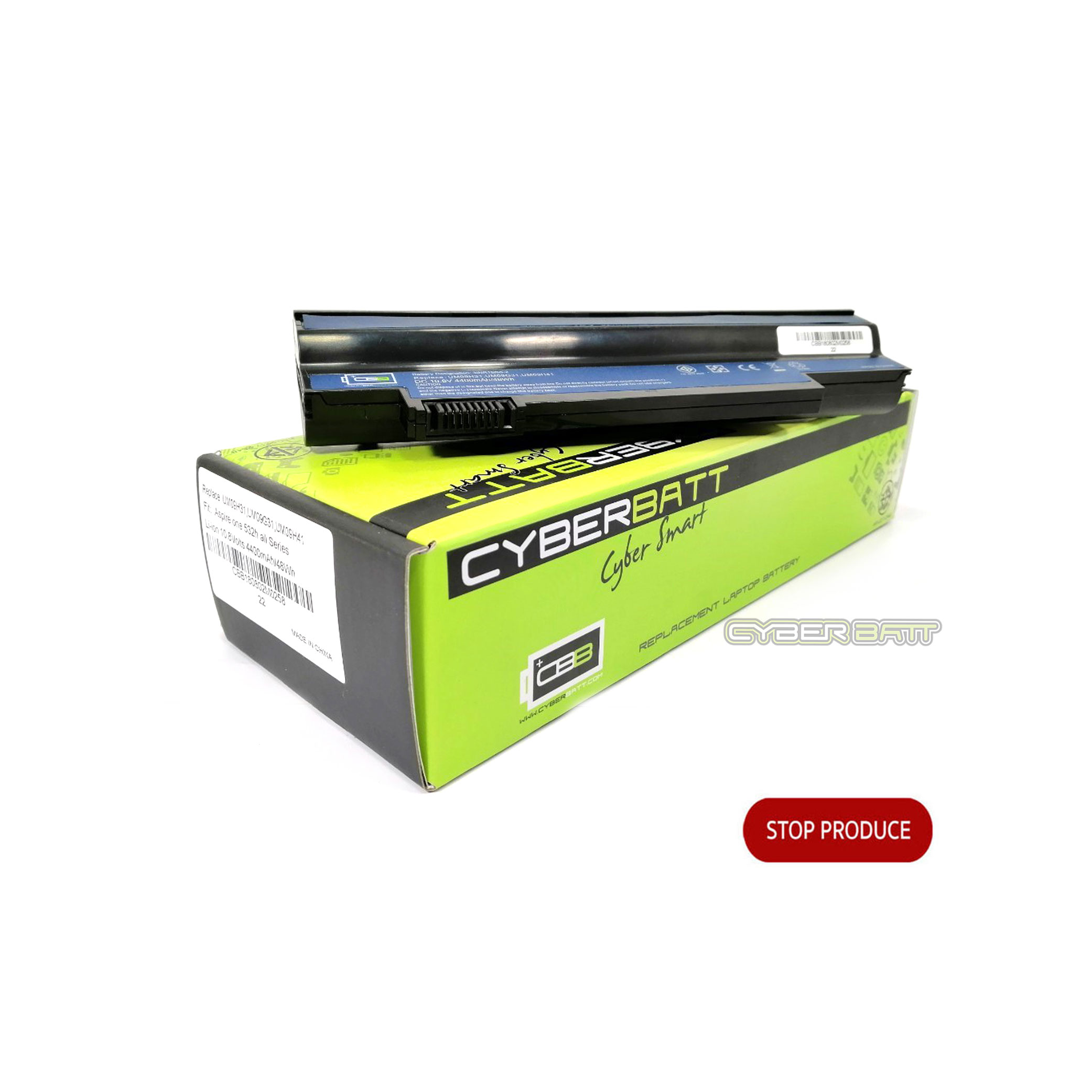 Battery Acer Aspire One 532H : 10.8V-4400mAh Black (CYBERBATT) 
