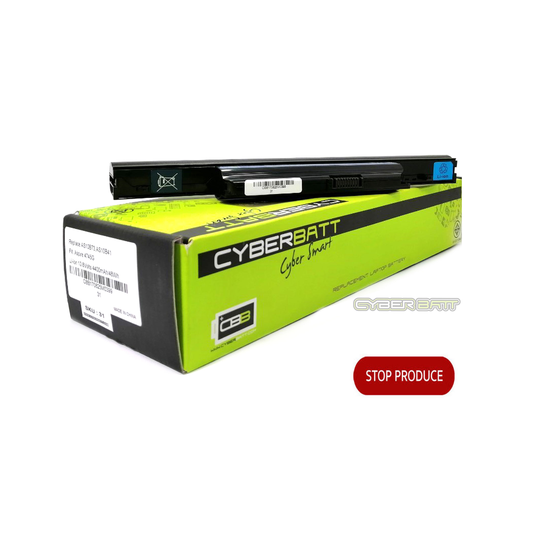 Battery Acer Aspire 4745 : 10.8V-4400mAh Black (CYBERBATT)