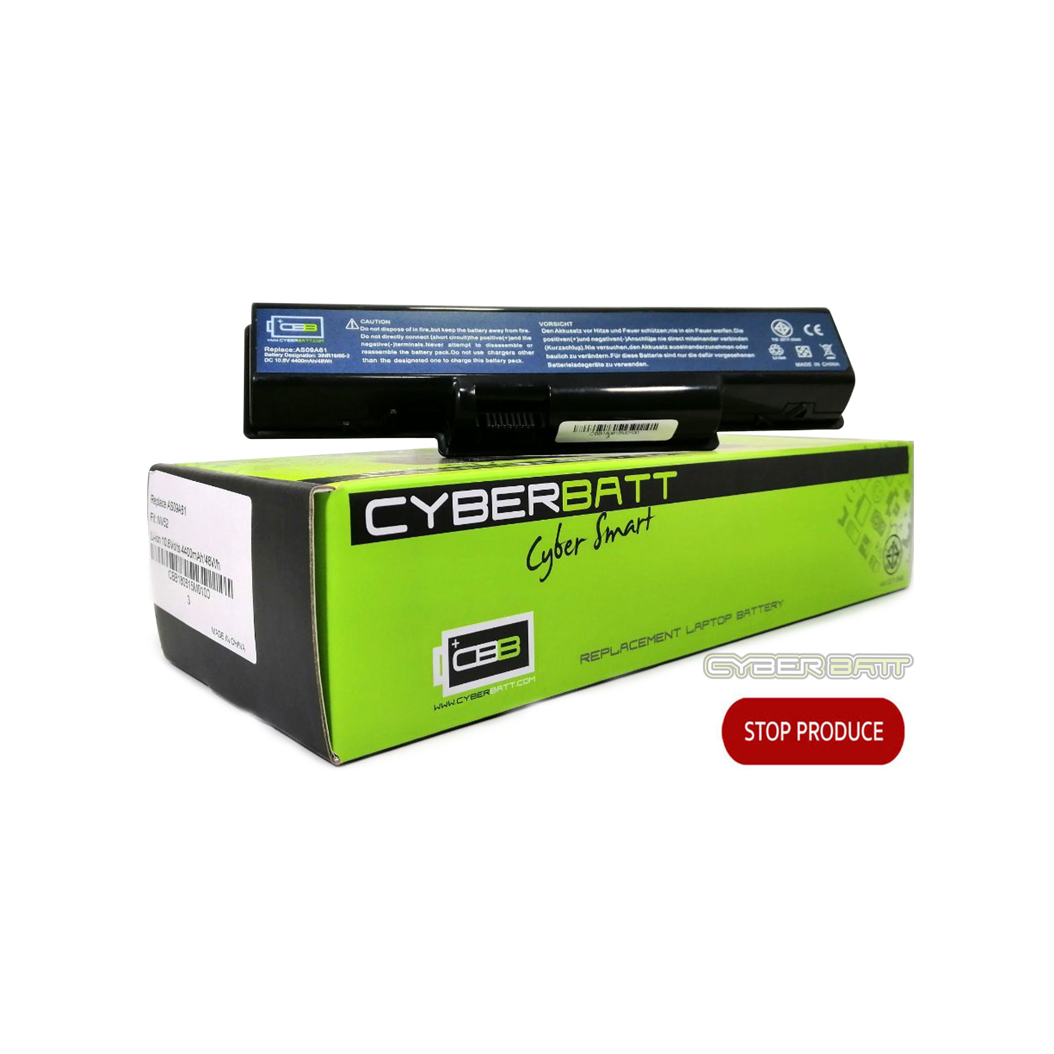 Battery Acer Gateway NV52 : 10.8V-4400mAh Black (CYBERBATT)