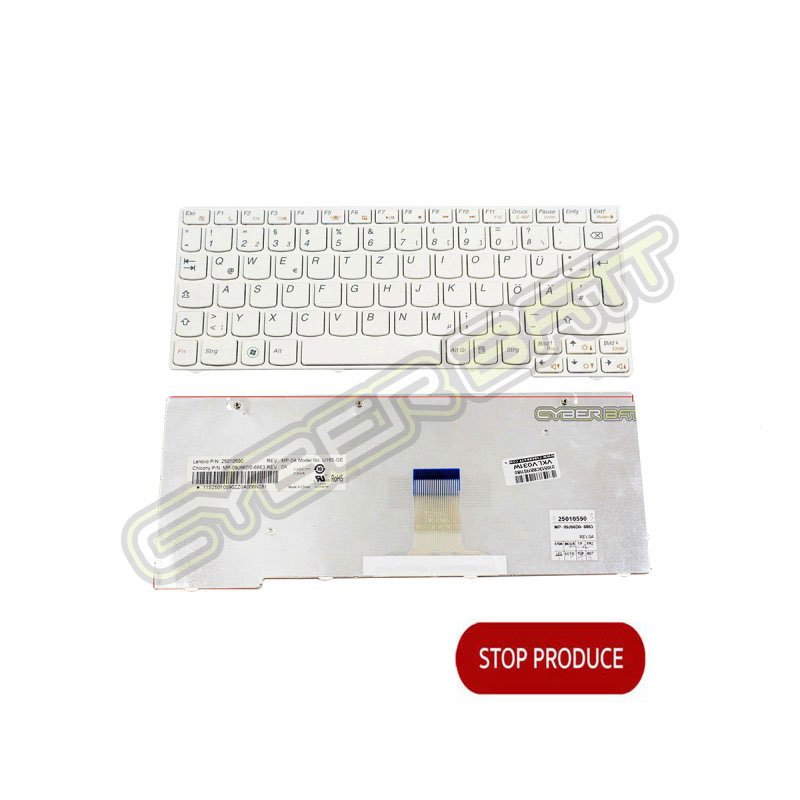 Keyboard Lenovo Ideapad S10-2 White UK (Big Enter) 