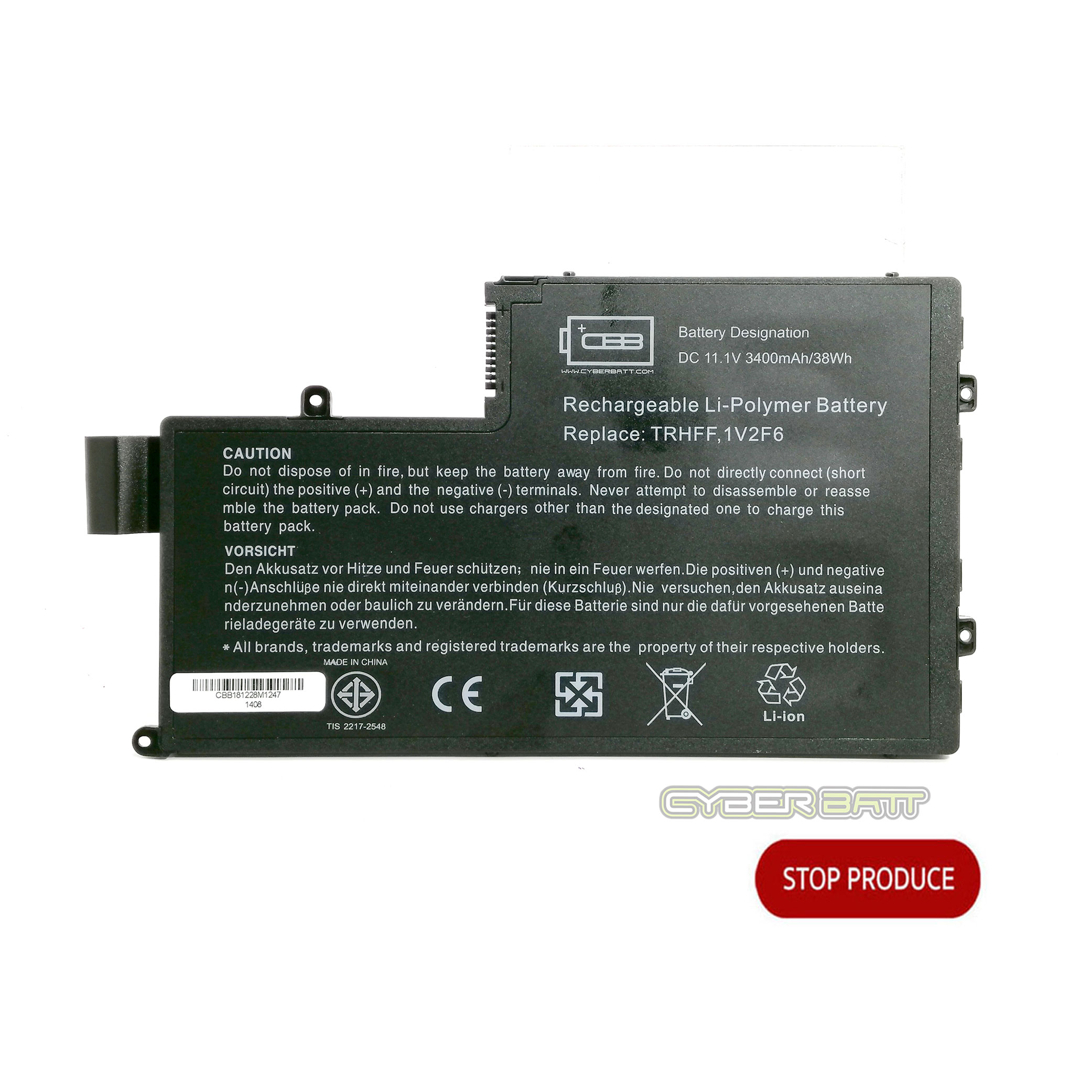 Battery Dell Inspiron 15-5547 series TRHFF : 11.1V-3400mAh Black (CYBERBATT)
