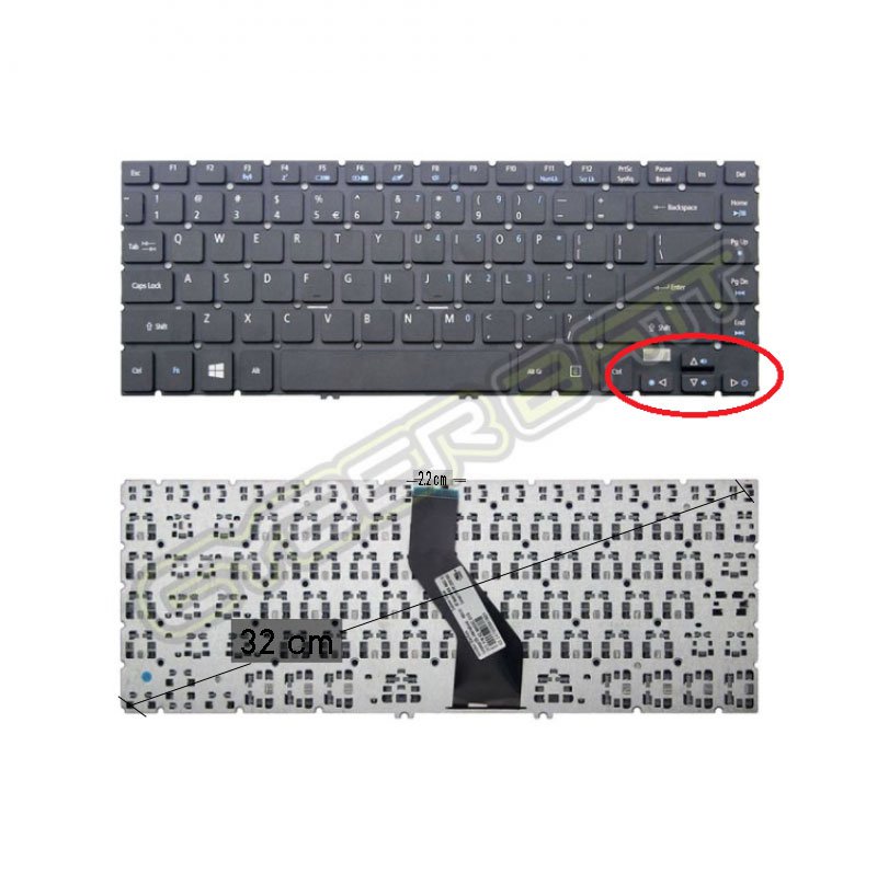 Keyboard Acer Aspire V5-472 Black US คีบอร์ดโน๊ตบุ๊ค