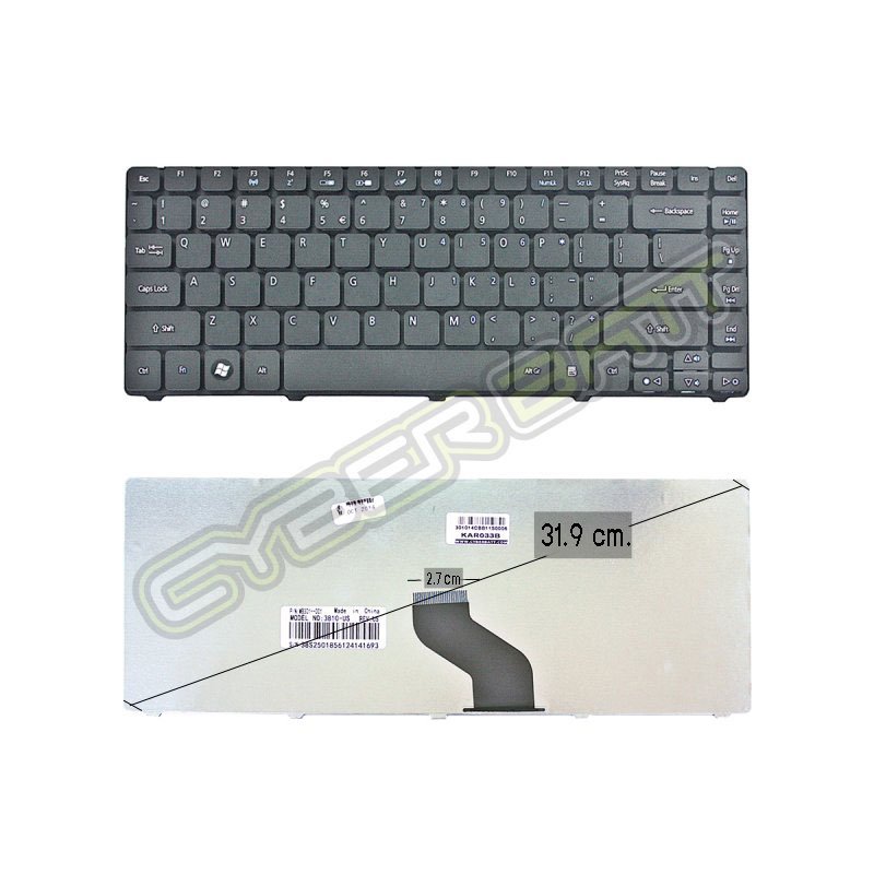 Keyboard Acer Aspire 3810 Black US คีบอร์ดโน๊ตบุ๊ค